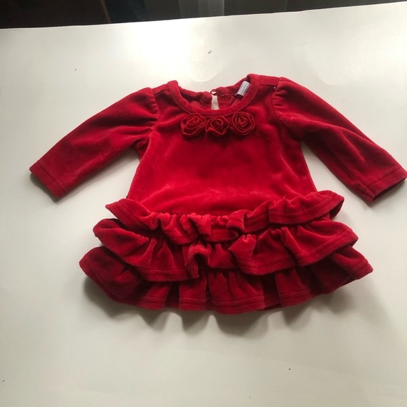 Red Baby Dress with Rosette Details - Picture 9 of 9